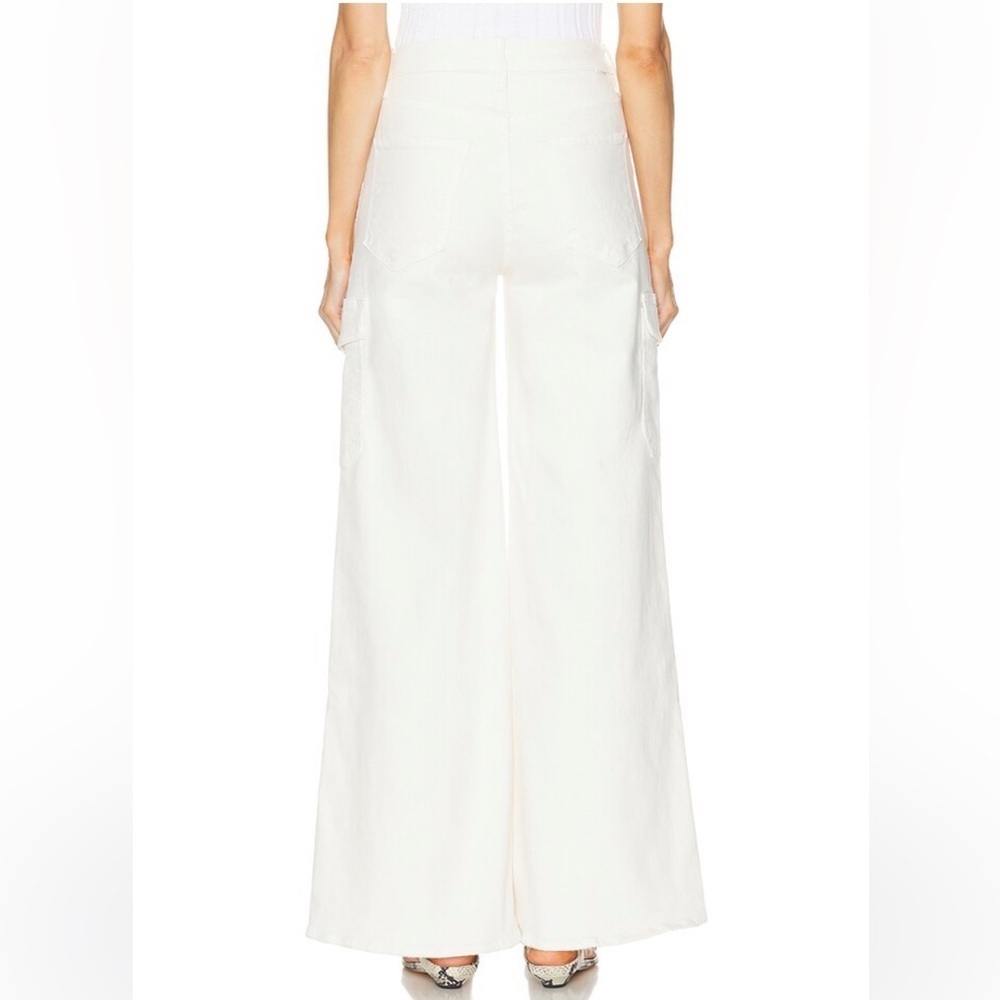MOTHER The Undercover Cargo Sneak Wide Leg Jeans Cream Puffs Denim Women’s 28 - Picture 2 of 16